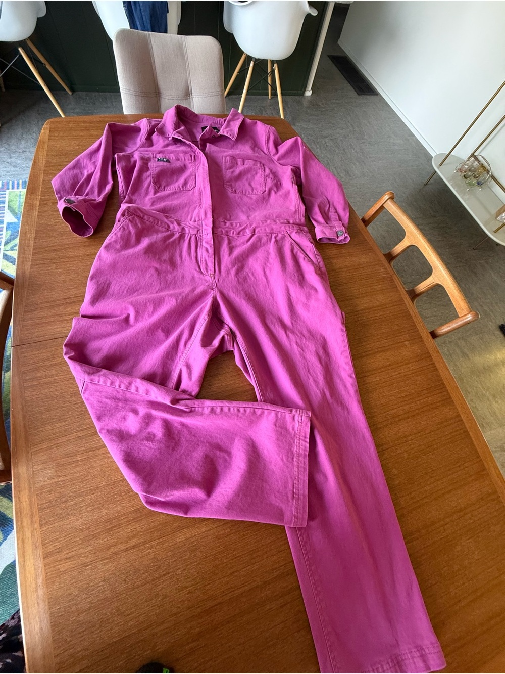 Wildfang Pink Hidden-Zip Jumpsuit - Picture 5 of 16